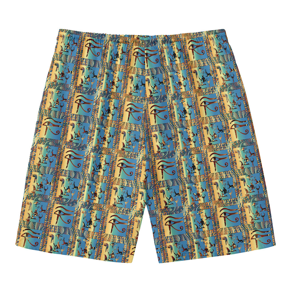 Egyptian Eye Of Horus Pattern Print Men's Swim Trunks