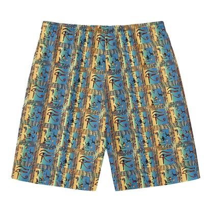 Egyptian Eye Of Horus Pattern Print Men's Swim Trunks