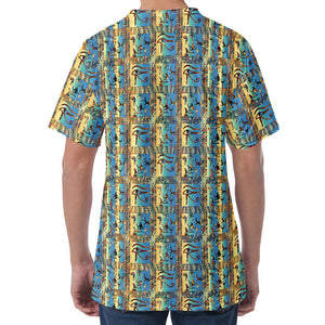 Egyptian Eye Of Horus Pattern Print Men's Velvet T-Shirt