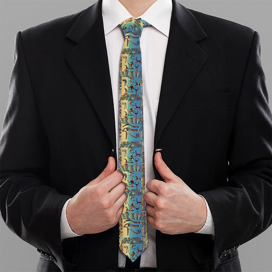 Egyptian Eye Of Horus Pattern Print Necktie