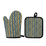 Egyptian Eye Of Horus Pattern Print Oven Mitt And Pot Holder Set