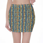 Egyptian Eye Of Horus Pattern Print Pencil Mini Skirt
