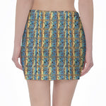 Egyptian Eye Of Horus Pattern Print Pencil Mini Skirt