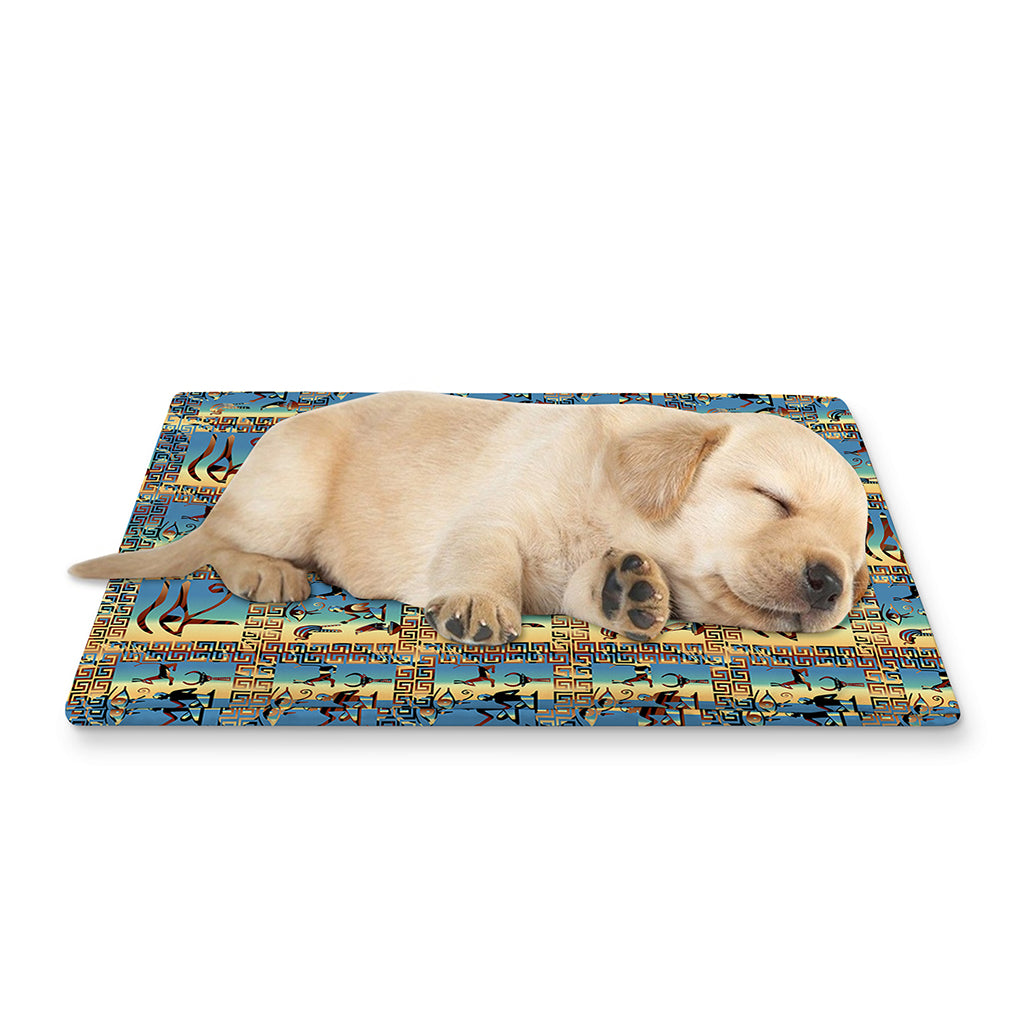 Egyptian Eye Of Horus Pattern Print Pet Cooling Mat Cover