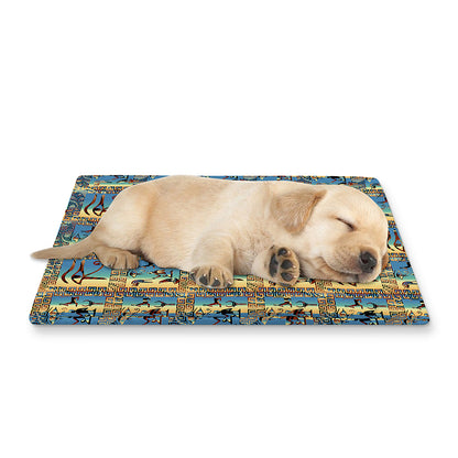 Egyptian Eye Of Horus Pattern Print Pet Cooling Mat Cover