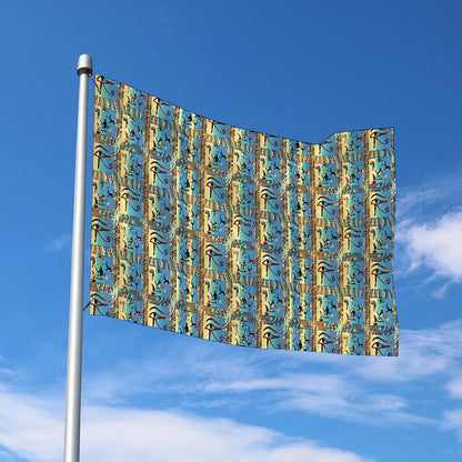 Egyptian Eye Of Horus Pattern Print Polyester Flag