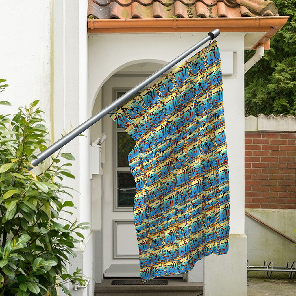 Egyptian Eye Of Horus Pattern Print Polyester Flag