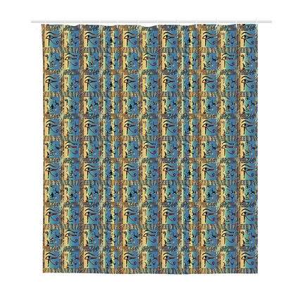 Egyptian Eye Of Horus Pattern Print Polyester Shower Curtain