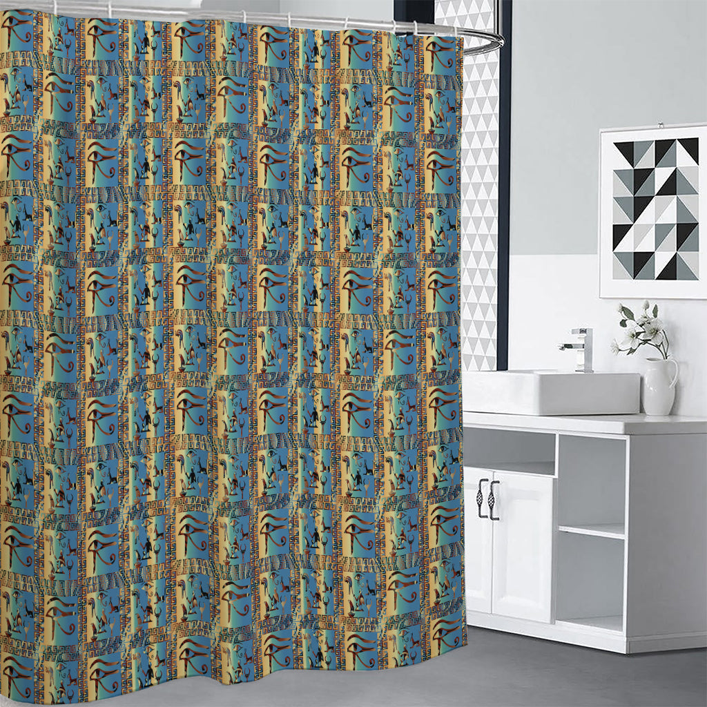 Egyptian Eye Of Horus Pattern Print Premium Shower Curtain