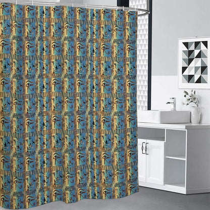 Egyptian Eye Of Horus Pattern Print Premium Shower Curtain