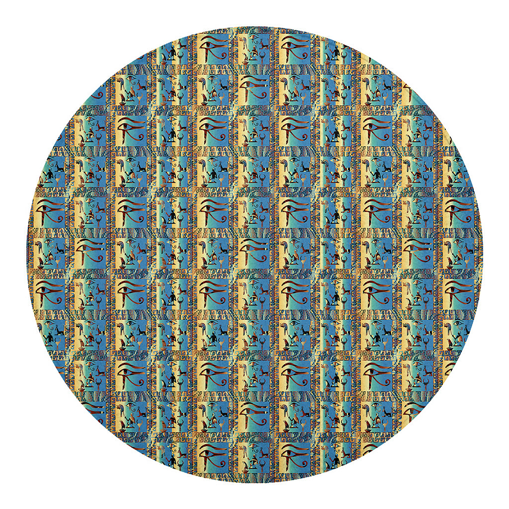 Egyptian Eye Of Horus Pattern Print Round Blanket