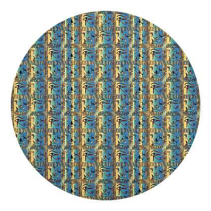 Egyptian Eye Of Horus Pattern Print Round Blanket