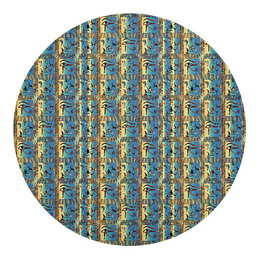 Egyptian Eye Of Horus Pattern Print Round Blanket