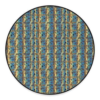 Egyptian Eye Of Horus Pattern Print Round Floor Mat