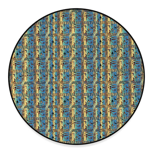 Egyptian Eye Of Horus Pattern Print Round Floor Mat