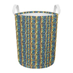 Egyptian Eye Of Horus Pattern Print Round Laundry Basket