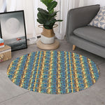 Egyptian Eye Of Horus Pattern Print Round Rug