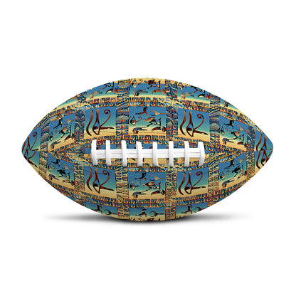 Egyptian Eye Of Horus Pattern Print Rugby Ball