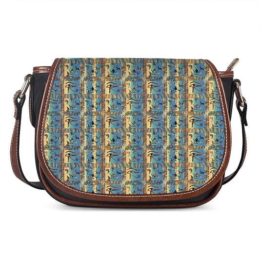 Egyptian Eye Of Horus Pattern Print Saddle Bag