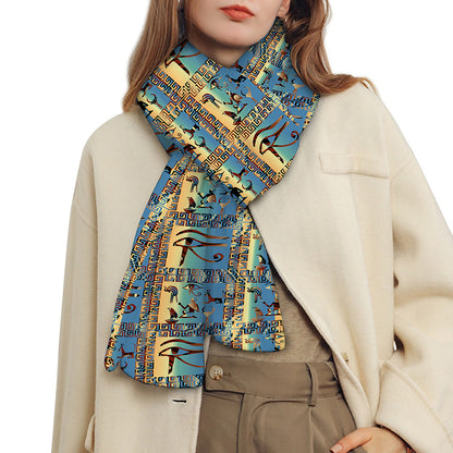 Egyptian Eye Of Horus Pattern Print Scarf