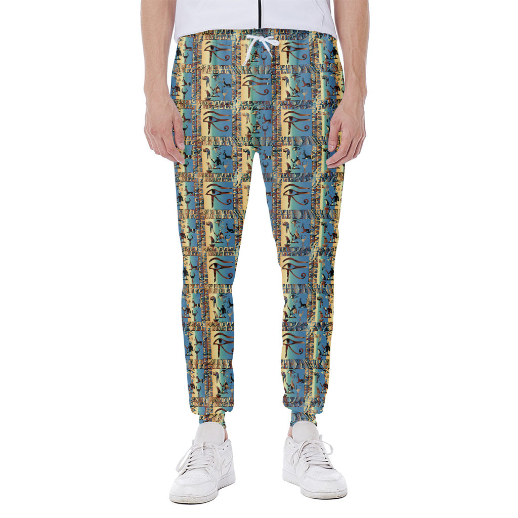 Egyptian Eye Of Horus Pattern Print Scuba Joggers