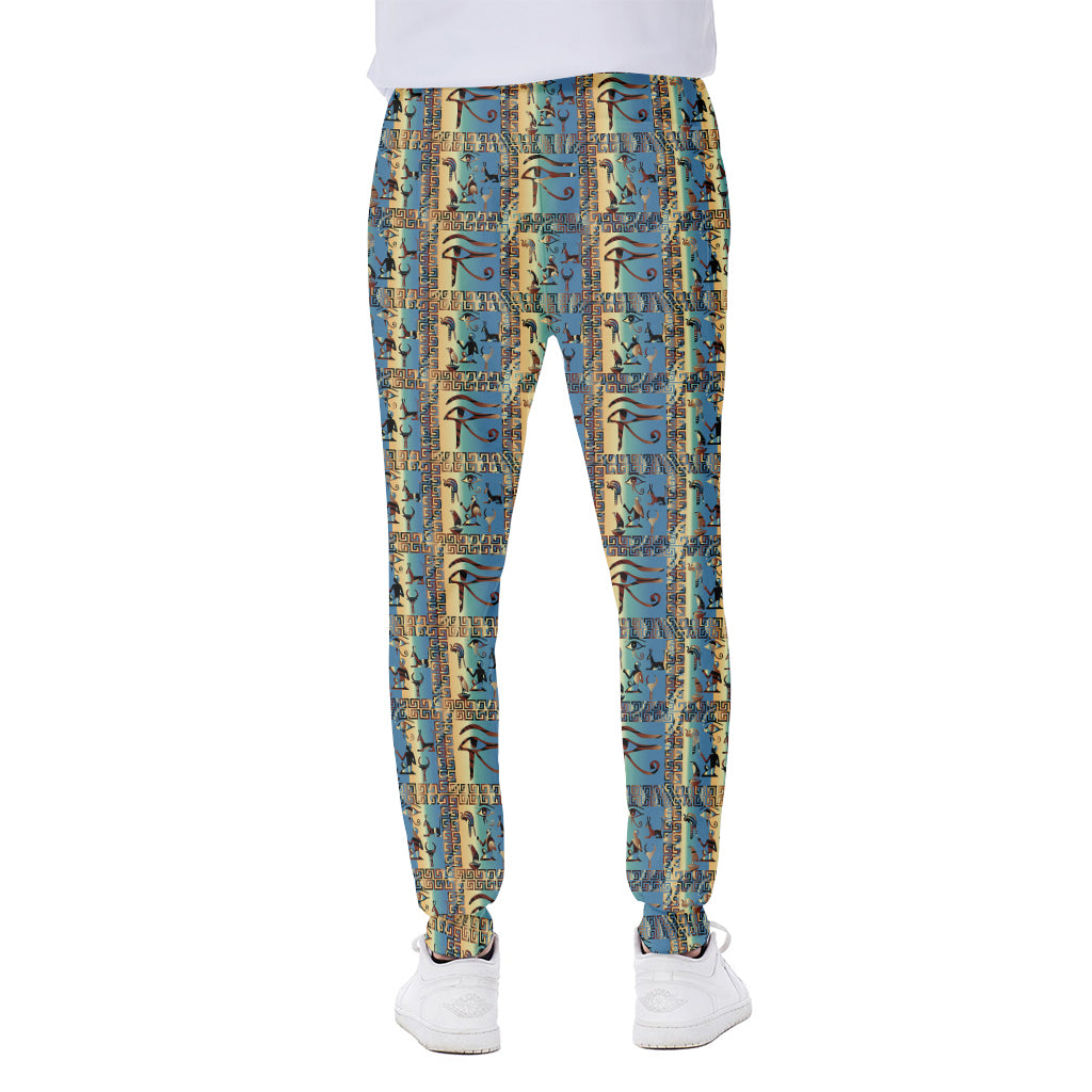 Egyptian Eye Of Horus Pattern Print Scuba Joggers