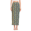 Egyptian Eye Of Horus Pattern Print Side Slit Maxi Skirt