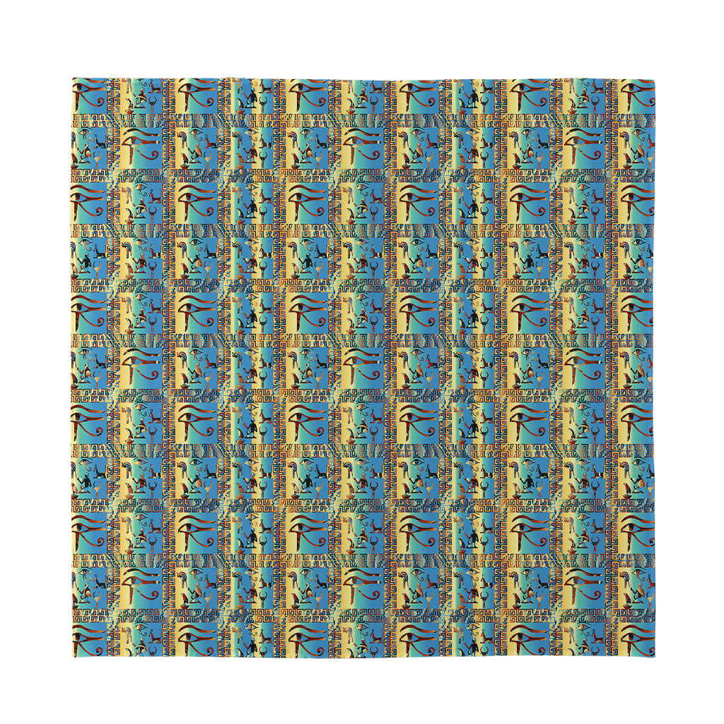 Egyptian Eye Of Horus Pattern Print Silk Bandana