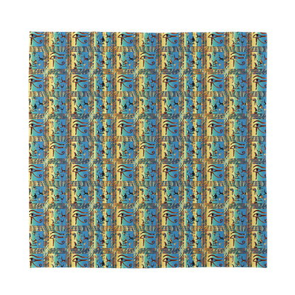 Egyptian Eye Of Horus Pattern Print Silk Bandana
