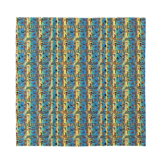 Egyptian Eye Of Horus Pattern Print Silk Bandana