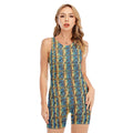 Egyptian Eye Of Horus Pattern Print Sleeveless One Piece Swimsuit