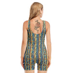 Egyptian Eye Of Horus Pattern Print Sleeveless One Piece Swimsuit