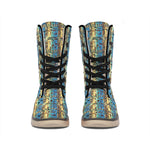 Egyptian Eye Of Horus Pattern Print Winter Boots