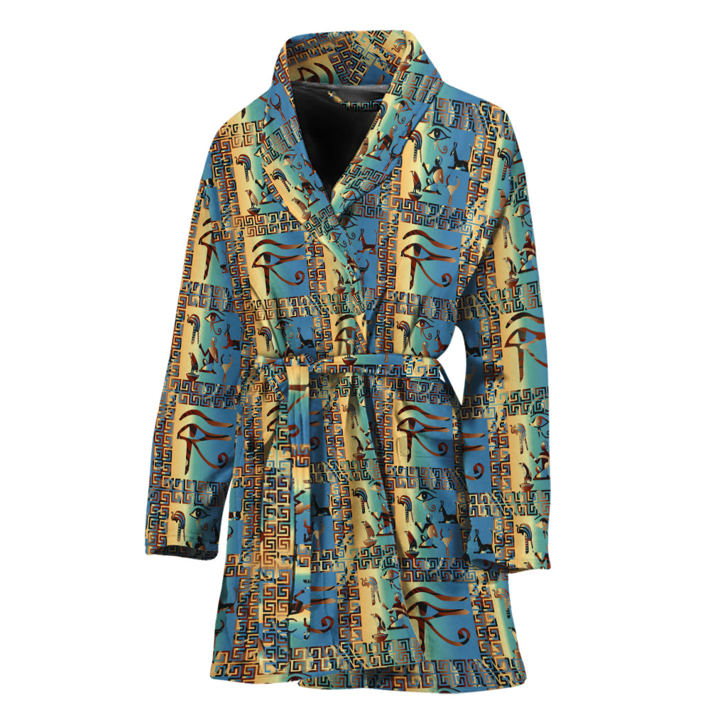 Egyptian Eye Of Horus Pattern Print Women's Bathrobe