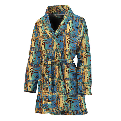 Egyptian Eye Of Horus Pattern Print Women's Bathrobe