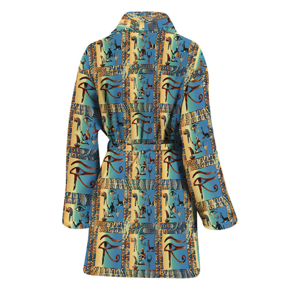 Egyptian Eye Of Horus Pattern Print Women's Bathrobe