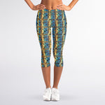 Egyptian Eye Of Horus Pattern Print Women's Capri Leggings