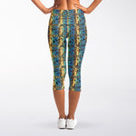 Egyptian Eye Of Horus Pattern Print Women's Capri Leggings