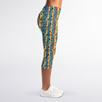 Egyptian Eye Of Horus Pattern Print Women's Capri Leggings