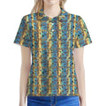Egyptian Eye Of Horus Pattern Print Women's Polo Shirt