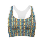 Egyptian Eye Of Horus Pattern Print Women's Sports Bra