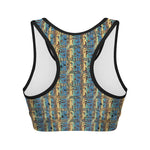 Egyptian Eye Of Horus Pattern Print Women's Sports Bra