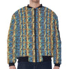 Egyptian Eye Of Horus Pattern Print Zip Sleeve Bomber Jacket