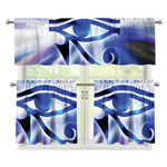 Egyptian Eye Of Horus Print 3 Piece Kitchen Curtains