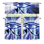 Egyptian Eye Of Horus Print 3 Piece Kitchen Curtains