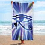 Egyptian Eye Of Horus Print Beach Towel