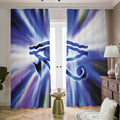 Egyptian Eye Of Horus Print Dimout Pencil Pleat Curtains