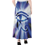 Egyptian Eye Of Horus Print Chiffon Maxi Skirt