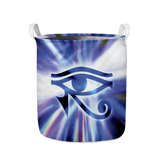 Egyptian Eye Of Horus Print Collapsible Laundry Basket