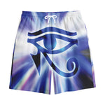 Egyptian Eye Of Horus Print Cotton Shorts